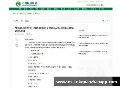 kok全站app官方app下载中国男足公布新一期集训名单，备战世预赛，教练组调整阵容 - 副本
